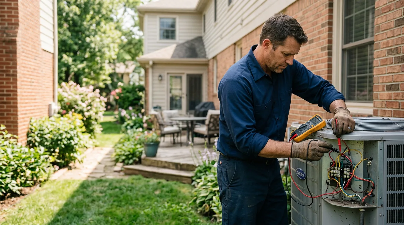 HVAC technician working near North Rose, NY